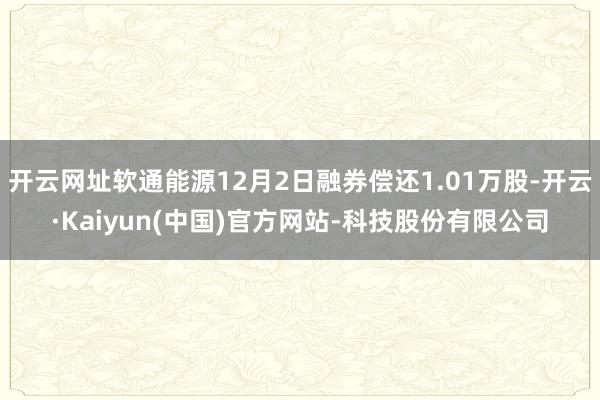 开云网址软通能源12月2日融券偿还1.01万股-开云·Kaiyun(中国)官方网站-科技股份有限公司