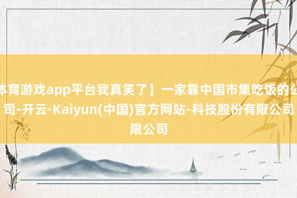 体育游戏app平台我真笑了】一家靠中国市集吃饭的公司-开云·Kaiyun(中国)官方网站-科技股份有限公司