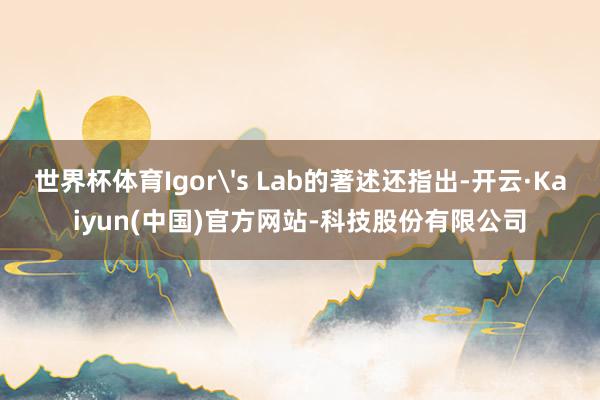 世界杯体育Igor's Lab的著述还指出-开云·Kaiyun(中国)官方网站-科技股份有限公司