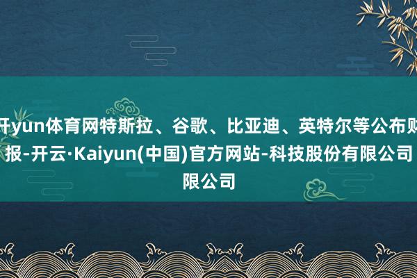 开yun体育网特斯拉、谷歌、比亚迪、英特尔等公布财报-开云·Kaiyun(中国)官方网站-科技股份有限公司