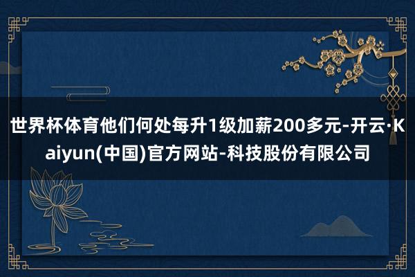 世界杯体育他们何处每升1级加薪200多元-开云·Kaiyun(中国)官方网站-科技股份有限公司