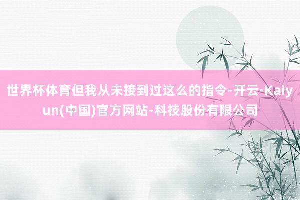 世界杯体育但我从未接到过这么的指令-开云·Kaiyun(中国)官方网站-科技股份有限公司