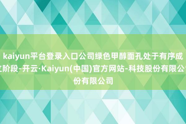 kaiyun平台登录入口公司绿色甲醇面孔处于有序成立阶段-开云·Kaiyun(中国)官方网站-科技股份有限公司