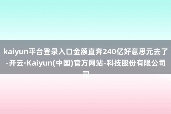 kaiyun平台登录入口金额直奔240亿好意思元去了-开云·Kaiyun(中国)官方网站-科技股份有限公司