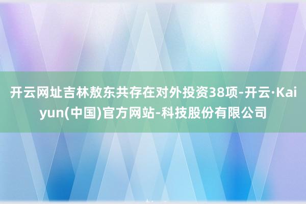 开云网址吉林敖东共存在对外投资38项-开云·Kaiyun(中国)官方网站-科技股份有限公司