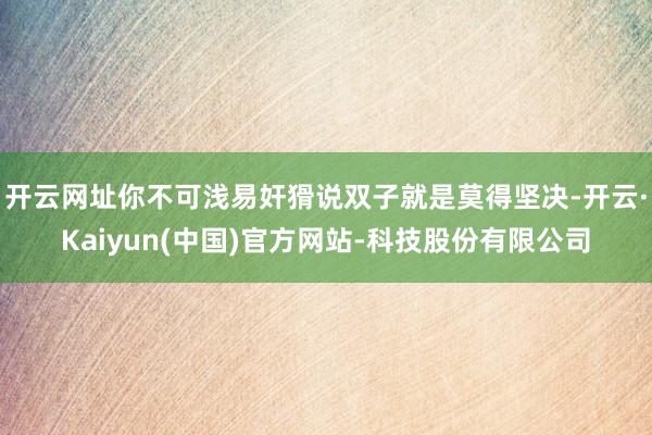开云网址你不可浅易奸猾说双子就是莫得坚决-开云·Kaiyun(中国)官方网站-科技股份有限公司
