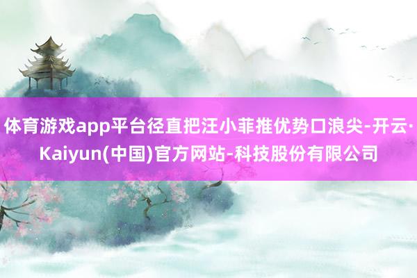 体育游戏app平台径直把汪小菲推优势口浪尖-开云·Kaiyun(中国)官方网站-科技股份有限公司