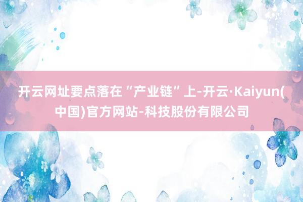 开云网址要点落在“产业链”上-开云·Kaiyun(中国)官方网站-科技股份有限公司