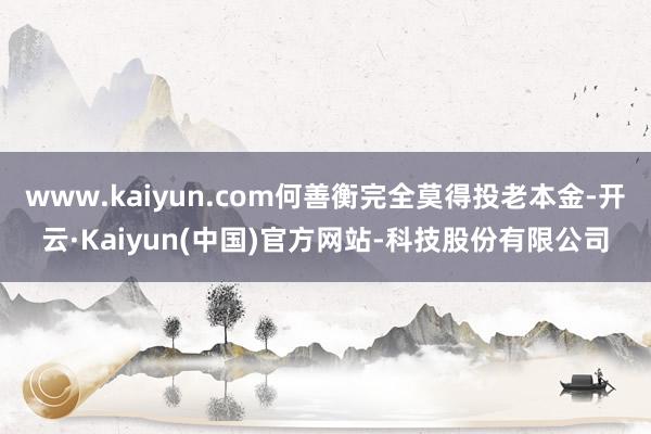 www.kaiyun.com何善衡完全莫得投老本金-开云·Kaiyun(中国)官方网站-科技股份有限公司