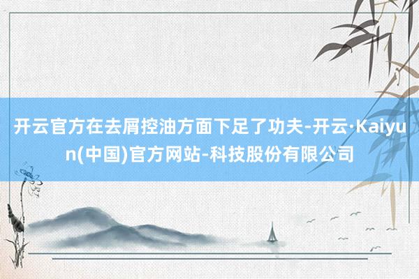 开云官方在去屑控油方面下足了功夫-开云·Kaiyun(中国)官方网站-科技股份有限公司