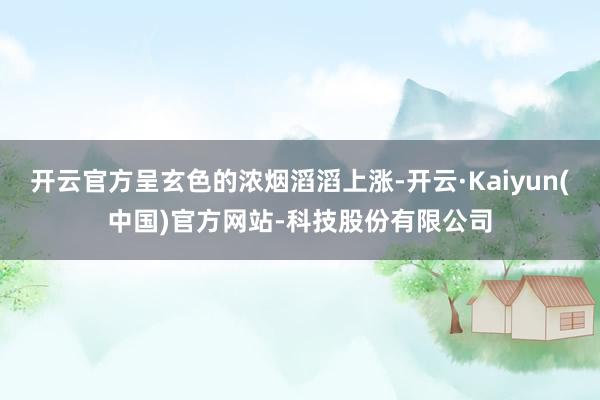开云官方呈玄色的浓烟滔滔上涨-开云·Kaiyun(中国)官方网站-科技股份有限公司